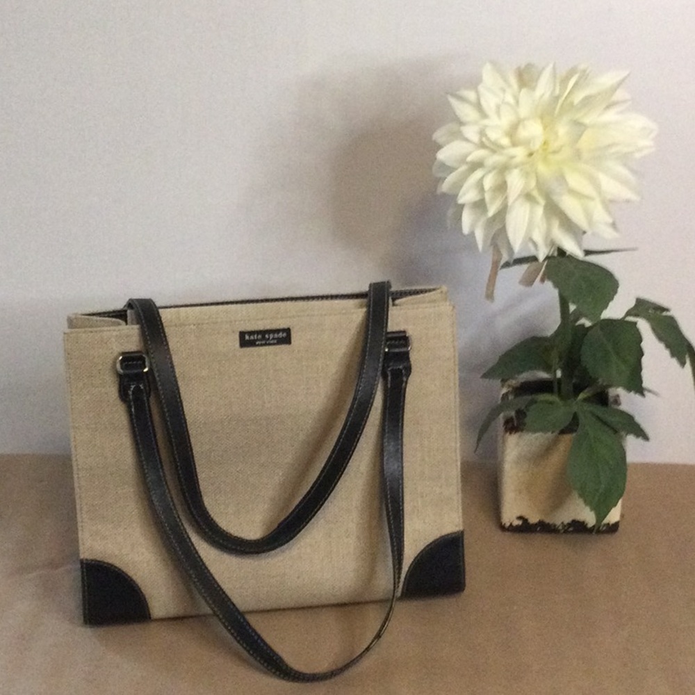 KATE SPADE…………BEIGE TWEED SHOULDER BAG